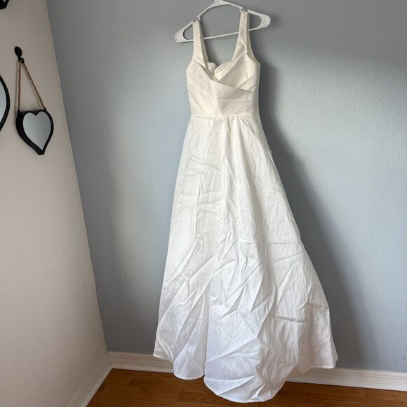 Lulus Modern Affection White Taffeta Pleated Sleeveless Maxi Dress Size XS - Picture 6 of 11